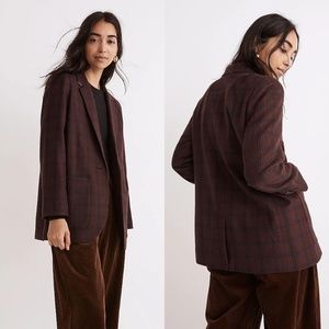 Madewell Larsen Blazer in Windowpane Raisin